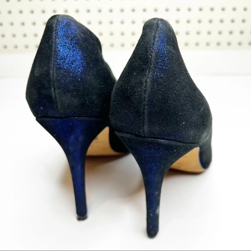 Badgley Mischka | Vision Blue Metallic Point Toe Stiletto Heel Pumps